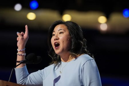 Rep. Grace Meng has been one of the few Asian American speakers at the DNC. | Andrew Harnik/Getty Images